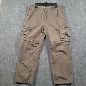 Timberland Cargo Convertible Straight Pants Mens 36x39 Army‎ Green Y2K Baggy